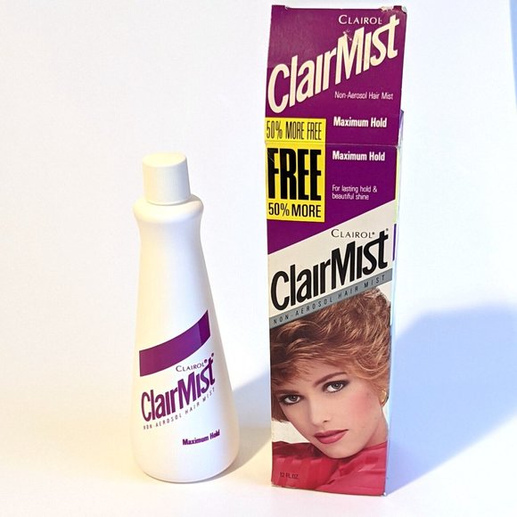 Rare 2-Pack Clairol CLAIRMIST Hairspray Regular Unscented Maximum Hold VTG - Picture 2 of 7